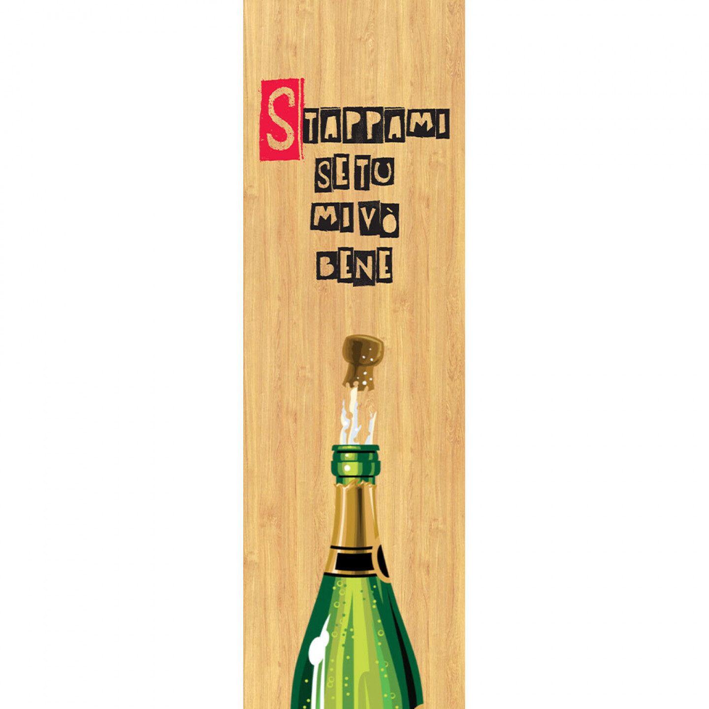 Wooden box 1 bottle 0,75 L - Stappami se tu mi vò bene - Image 2