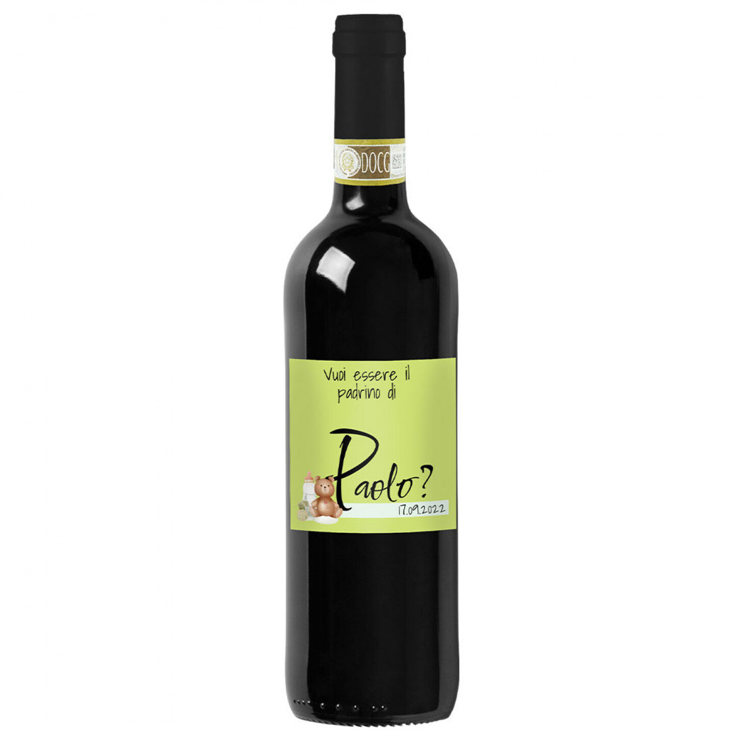 Brunello di Montalcino - Personalized bottle for godfather of baptism - Image 2