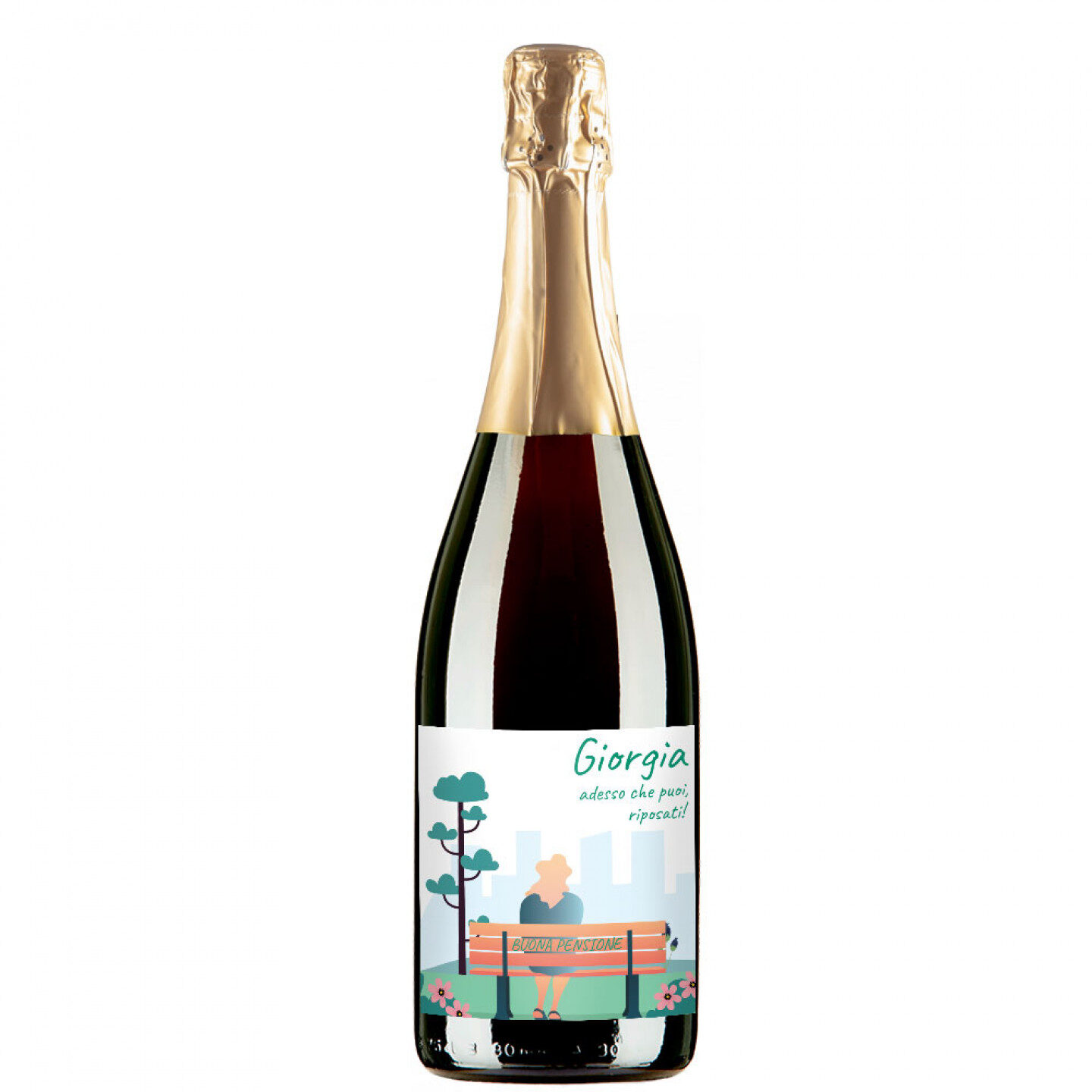 Prosecco DOC - Bottiglia personalizzata idea regalo Pensione - 1