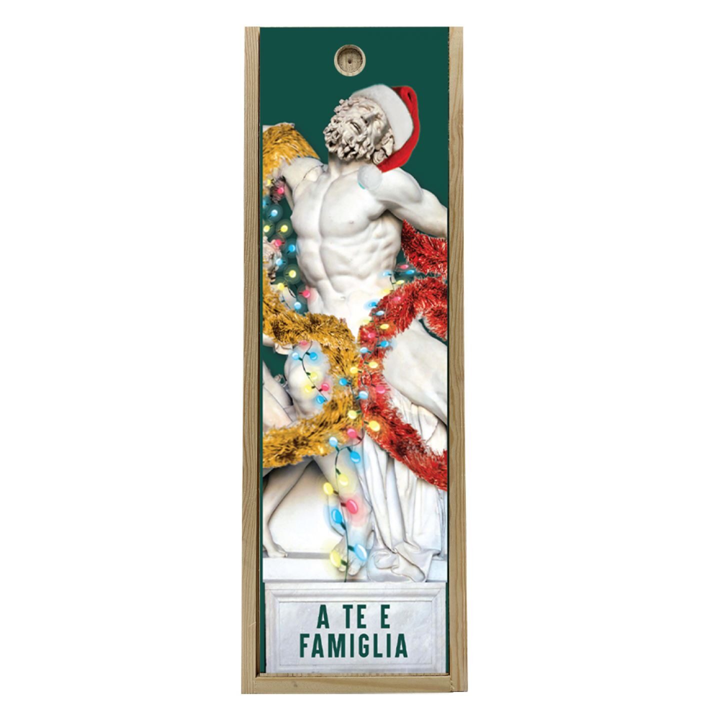 Wooden box 1 bottle 0,75 L - Merry Christmas, ... to you and your family! - Image 3