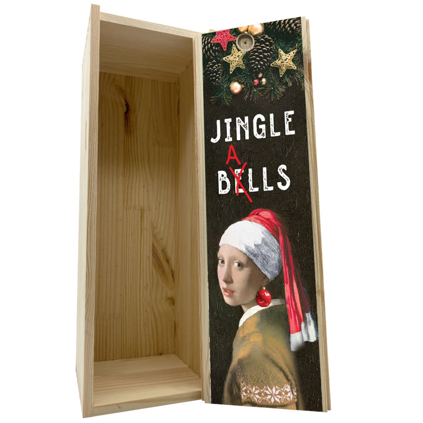 Scatola in legno 1 bottiglia 0,75 L - Jingle Balls - 1