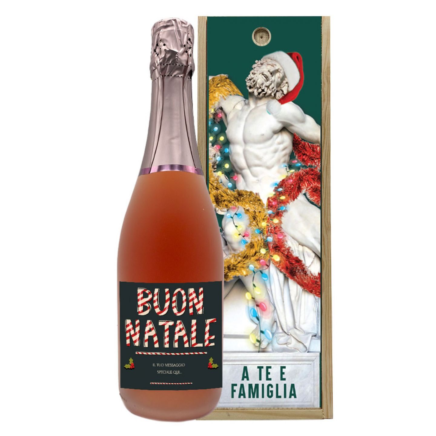 Franciacorta Brut Rosé DOCG - Christmas Gift Idea with wooden box - Image 2