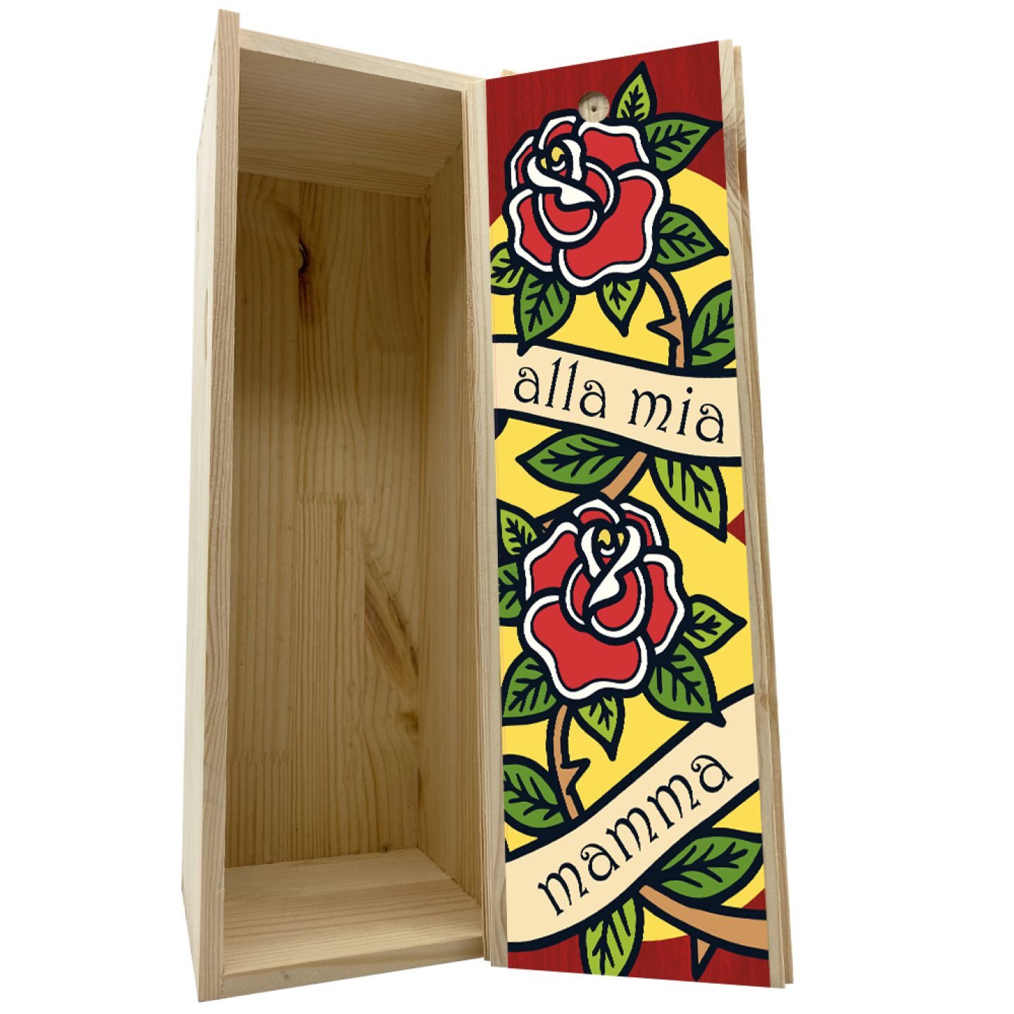 Scatola in legno 1 bottiglia 0,75 L - Alla mia mamma - 1