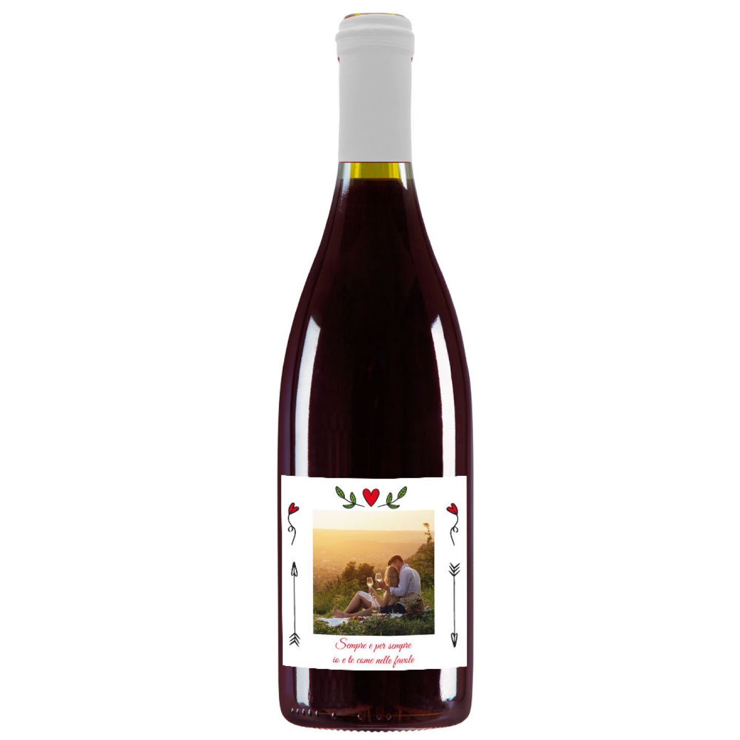 Personalized wine with photo and wooden box for Valentine's Day - Image 4