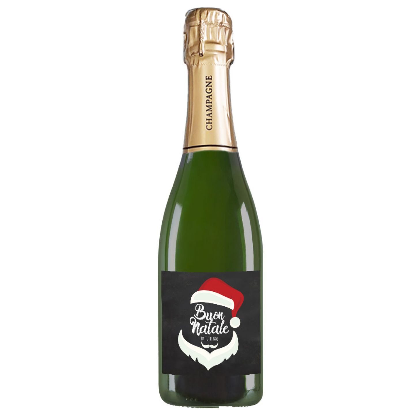 Champagne Brut - Bottiglia personalizzata per Natale con cassetta in legno - 2