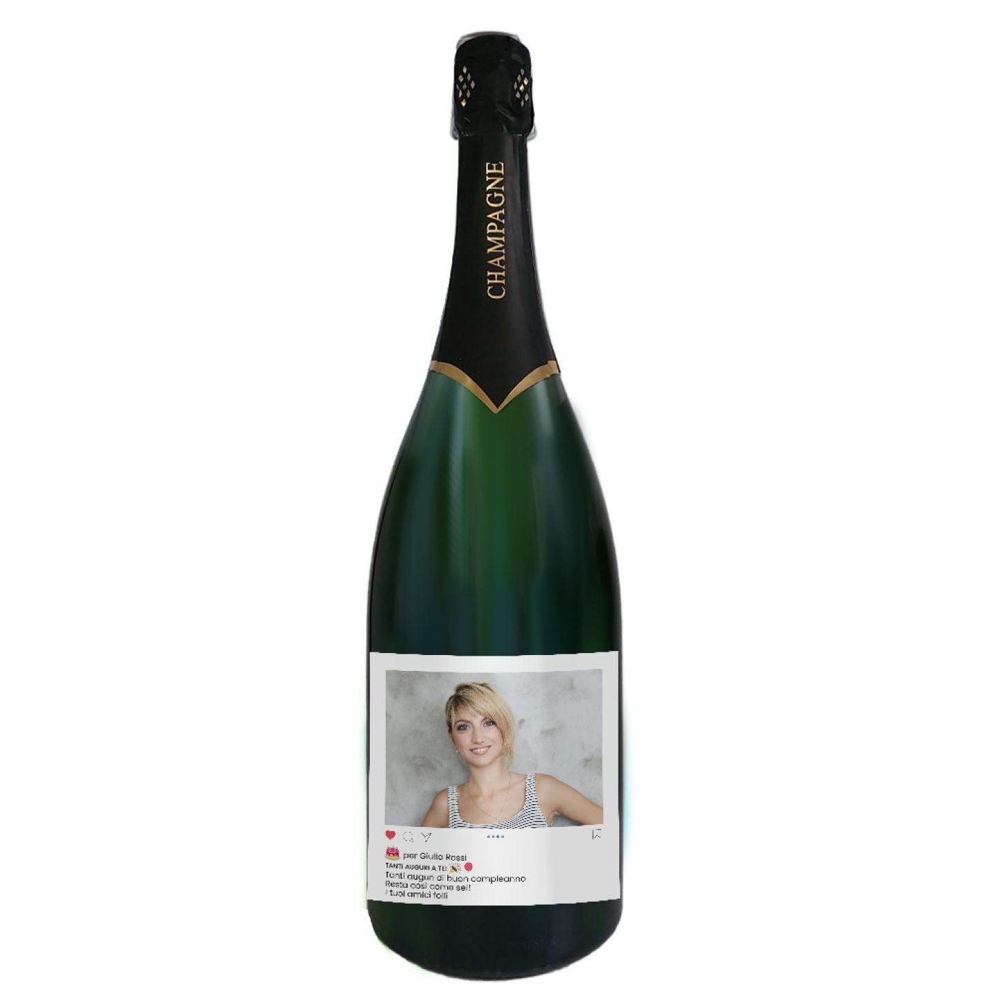 CHAMPAGNE 1.5 lt. - MAGNUM Personalizzato con foto, dedica e cassetta in legno - 3