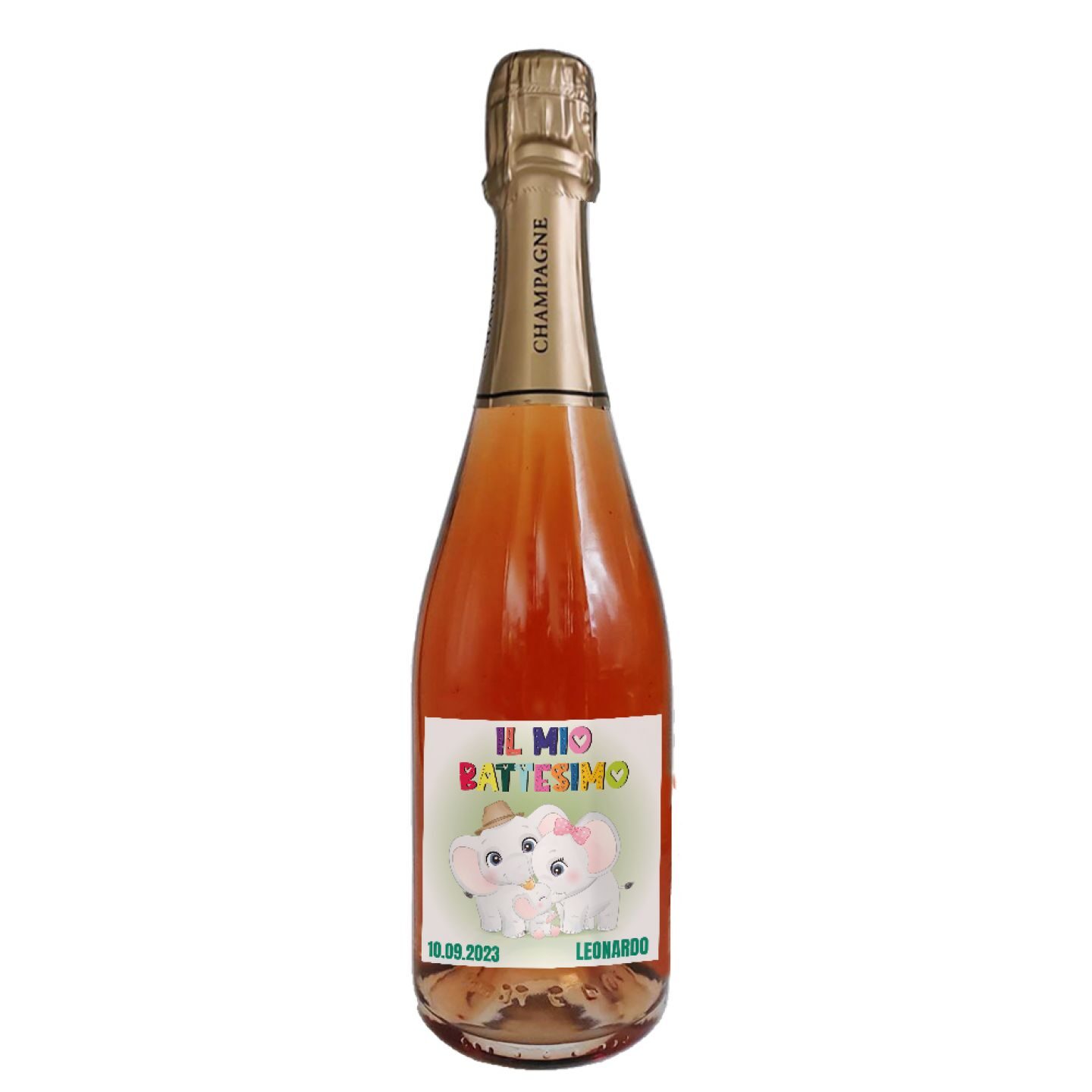 Personalized Rosé Champagne - Personalized bottle for Baptism - Image 2