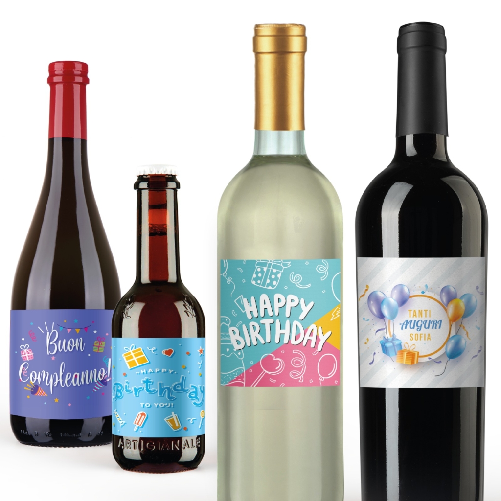 Bottiglie personalizzate per compleanno