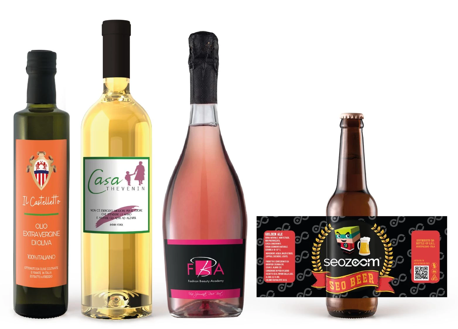 Bottiglie varie personalizzate